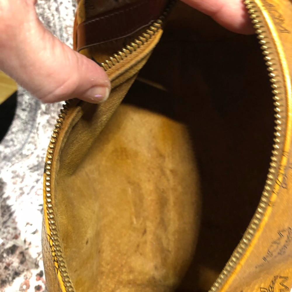 MCM Cognac Visetos Barrel Bag Pristine EUC - Picture 13 of 15